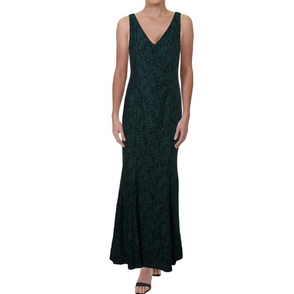 LAUREN RALPH LAUREN Lace Gown Vassie Maxi Evening Dress‎ Holiday Party Size 2